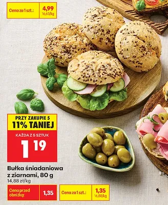 Bułka śniadaniowa z ziarnami promocja w Biedronka