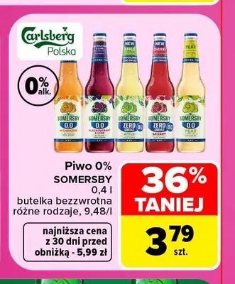 Piwo bezalkoholowe Somersby Pear promocja w Carrefour