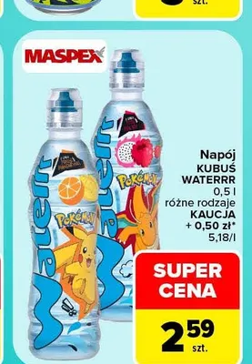 Napój Kubuś Waterrr promocja w Carrefour
