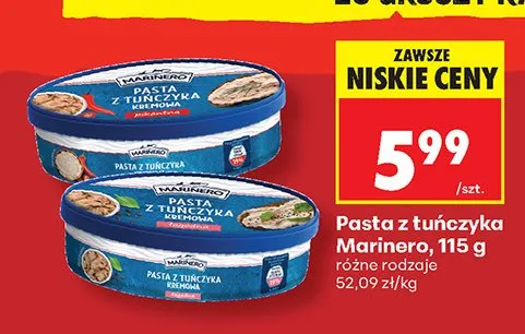 Pasta z tuńczyka Marinero łagodna promocja w Biedronka