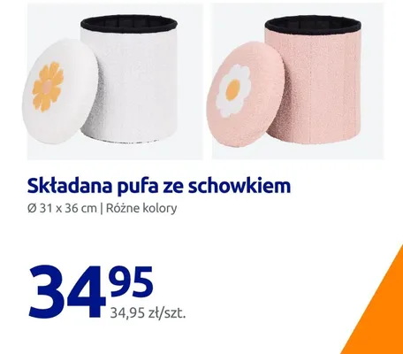 Składana pufa ze schowkiem promocja w Action