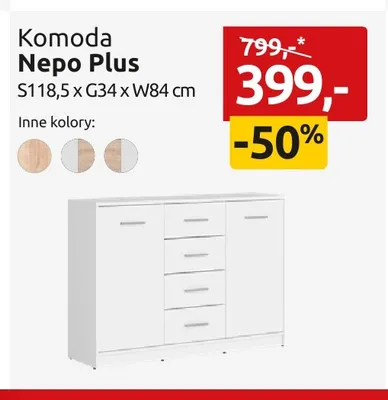 Komoda Nepo Plus promocja w Black Red White