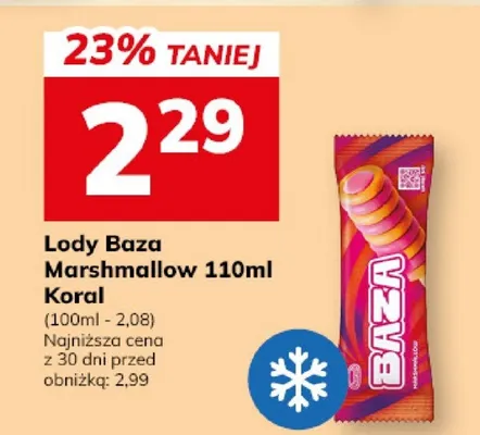Lody Baza Marshmallow 110ml Koral promocja w Hitpol