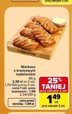 Warkocz z kremowym nadzieniem promocja w Carrefour