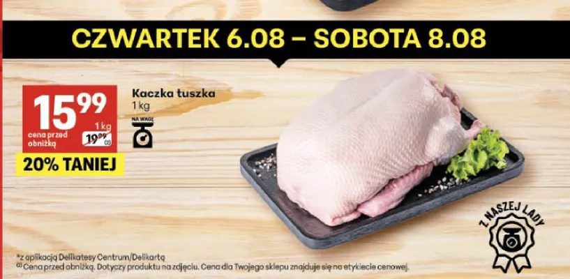 Kaczka tuszka promocja w Delikatesy Centrum