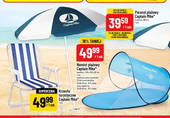 Parasol plażowy Captain Mike promocja w POLOmarket