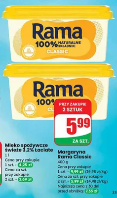 Mleko spożywcze świeże 3,2% promocja w Dino
