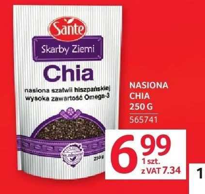 Nasiona chia Sante promocja w Selgros
