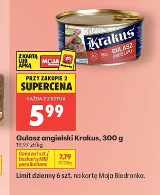 Gulasz angielski Krakus promocja w Biedronka