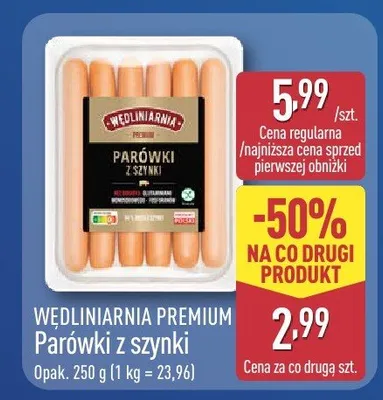 Parówki z szynki promocja w Aldi