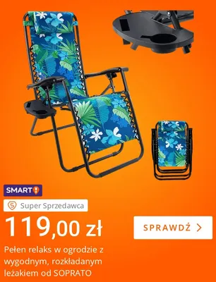 Leżak ogrodowy rozkładany Soprato promocja w Allegro