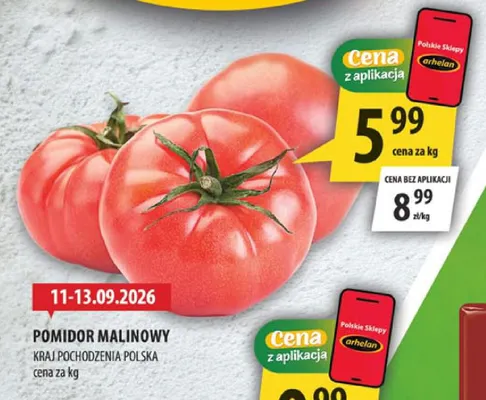 Pomidory malinowe polskie promocja w Arhelan