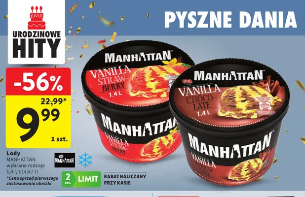 Lody Manhattan Vanilla Choco-Late promocja w Intermarche