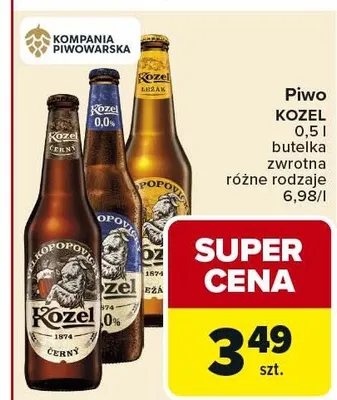 Piwo Kozel 0,0% promocja w Carrefour Market