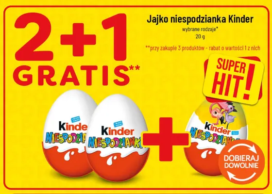 Jajko niespodzianka Kinder promocja w POLOmarket
