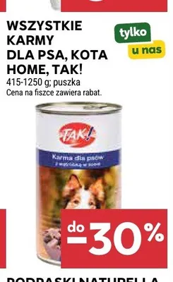 Karma dla psów Tak! z wołowiną w sosie promocja w Stokrotka