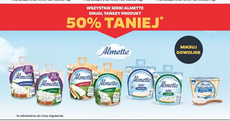 Serek puszysty Almette lekki z ziołami promocja w Netto