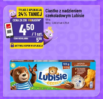Ciastko z nadzieniem czekoladowym Lubisie promocja w POLOmarket