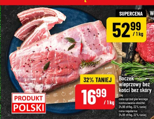 Boczek wieprzowy bez kości bez skóry polski promocja w POLOmarket