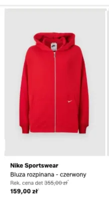 Bluza rozpinana Nike Sportswear czerwona promocja w Lounge by Zalando