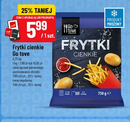 Frytki cienkie Go tove promocja w POLOmarket