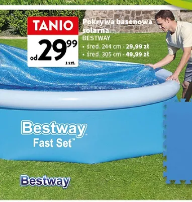 Pokrywa basenowa solarna BESTWAY śred. 244cm promocja w Intermarche