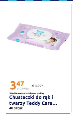 Chusteczki do rąk i twarzy Teddy Care promocja w Action