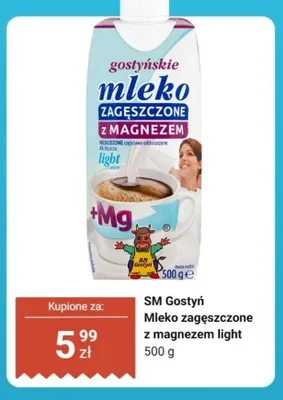 Mleko zagęszczone z magnezem light SM Gostyń promocja w Dino