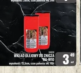 Wkład olejowy do znicza DA-W10 Dabox promocja w Tomi Markt