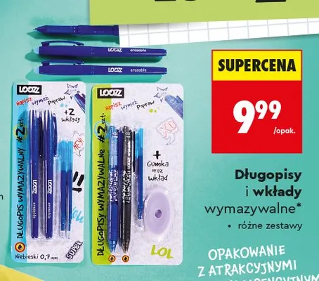 Długopisy wymazywalne LOOZZ promocja w Biedronka