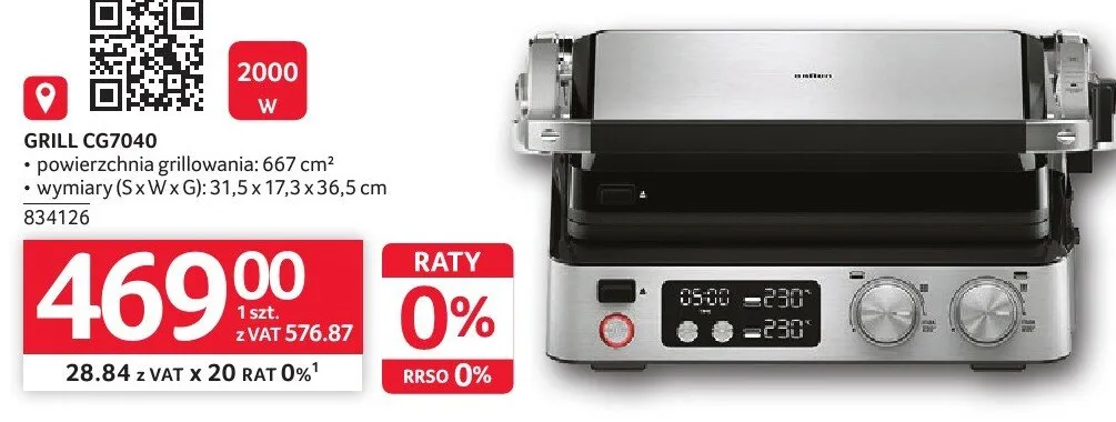 Grill CG7040 Braun promocja w Selgros