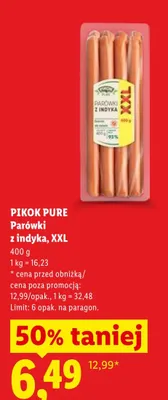 Parówki z indyka XXL promocja w Lidl