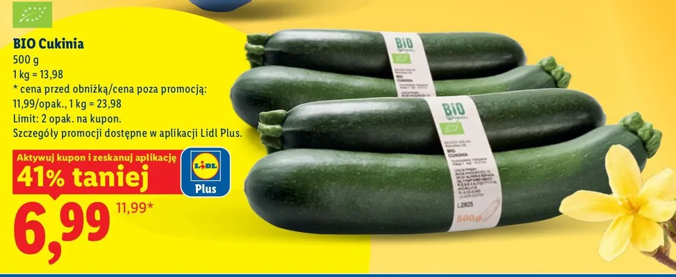 Cukinia BIO promocja w Lidl