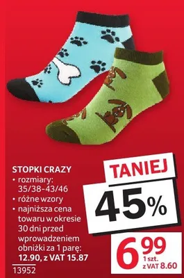 Skarpety stopki crazy różne wzory 35/38-43/46 promocja w Selgros