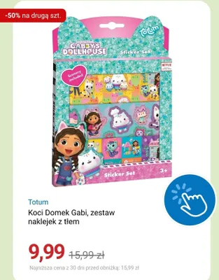 Zestaw naklejek z tłem Koci Domek Gabi Totum promocja w Smyk