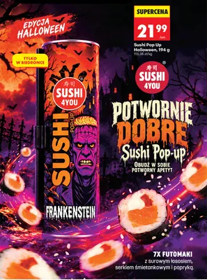 Sushi Pop Up Halloween Sushi 4You promocja w Biedronka