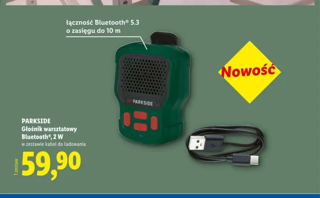 Głośnik warsztatowy Bluetooth Parkside promocja w Lidl