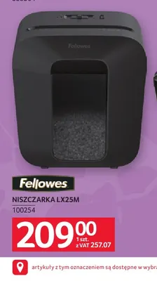 Niszczarka LX25 m Fellowes promocja w Selgros