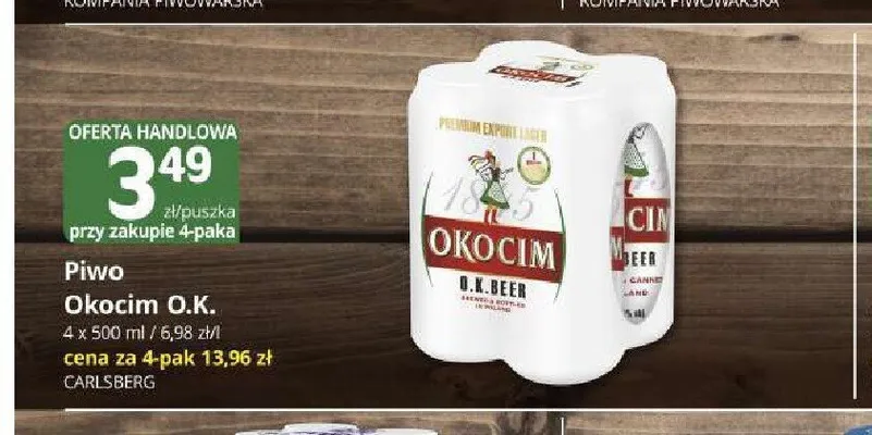 Piwo Okocim O.K. 4-pak 500 ml promocja w Marketvita