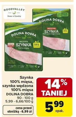 Szynka 100% mięsa promocja w Carrefour