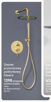Zestaw prysznicowy podtynkowy GoodHome Owens złoty promocja w Castorama