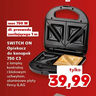 Opiekacz do kanapek 750 C3 Switch On promocja w Kaufland