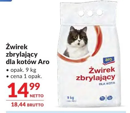 Żwirek zbrylający dla kotów Aro promocja w Makro