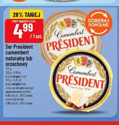 Ser President camembert orzechowy promocja w POLOmarket