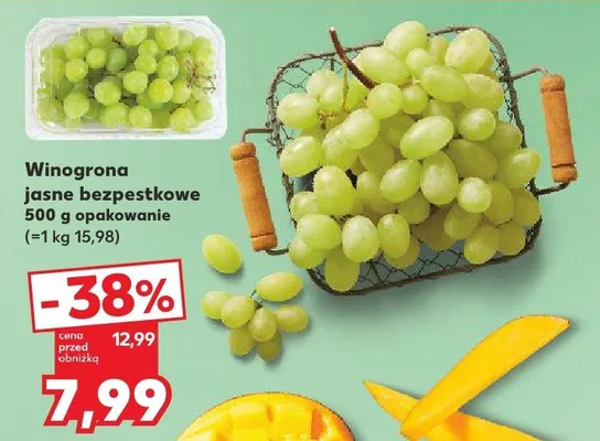 Winogrona jasne bezpestkowe  promocja w Kaufland