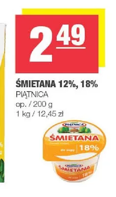 Śmietana 12% Piątnica promocja w SPAR