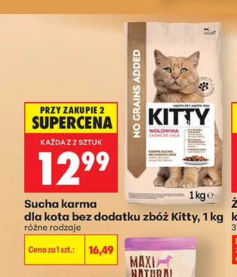 Sucha karma dla kota bez dodatku zbóż Kitty promocja w Biedronka