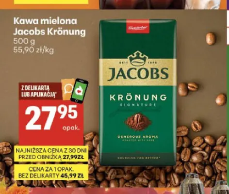 Kawa mielona Jacobs Krönung promocja w Delikatesy Centrum