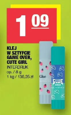 Klej w sztyfcie Interdruk Game Over promocja w SPAR