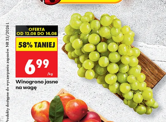 Winogrono jasne na wagę promocja w Biedronka